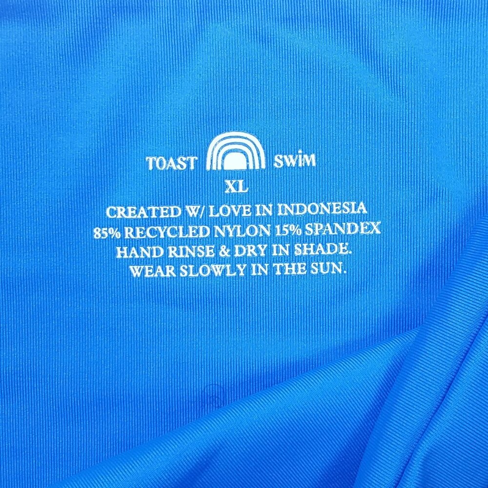 FP X Toast Swim Signature Ruffle Bandeau Top & High Hip Bottom Set XL Sky/Cobolt - Picture 10 of 15